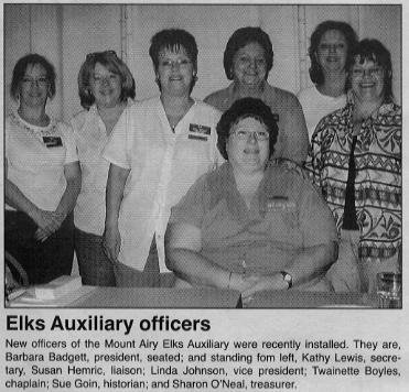 Elks auxiliary officers